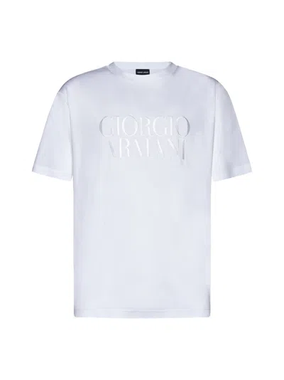Giorgio Armani T-shirt In Bianco Otticco