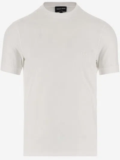 Giorgio Armani T-shirt In Bianco Ottico