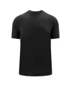 Giorgio Armani Logo Embroidery Cotton T-shirt In Black