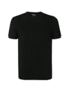 Giorgio Armani Blue Cotton T-shirt In Black