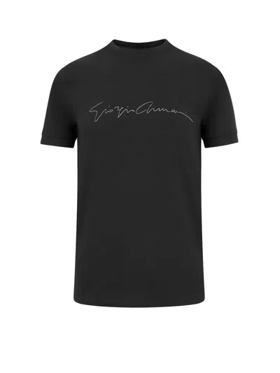 Giorgio Armani Viscose Jersey T-shirt In Black