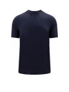 Giorgio Armani Cashmere And Cotton Interlock Crew-neck T-shirt In Blue