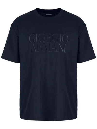 Giorgio Armani T-shirt Clothing In Blue