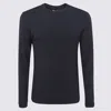 Giorgio Armani Navy Blue Viscose Blend T-shirt In Blue