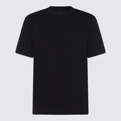 GIORGIO ARMANI GIORGIO ARMANI NAVY BLUE VISCOSE BLEND T-SHIRT