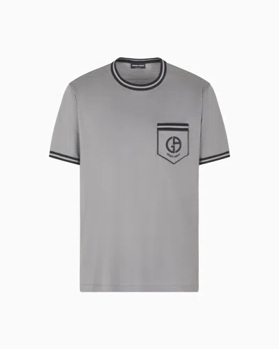 GIORGIO ARMANI T-SHIRT EN JERSEY PIQUÉ DE SOIE
