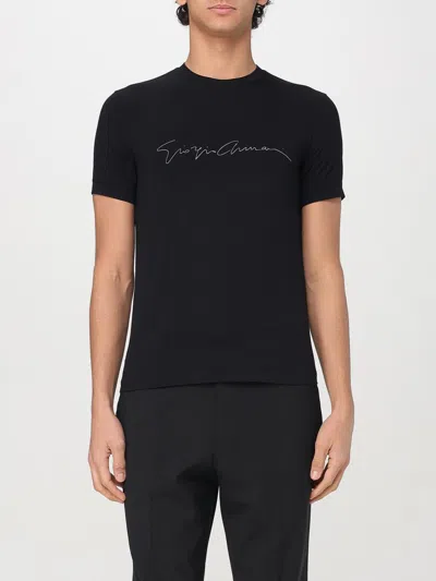 Giorgio Armani Viscose Jersey T-shirt In Black