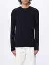 Giorgio Armani Virgin Wool Crew-neck Sweater In Blue