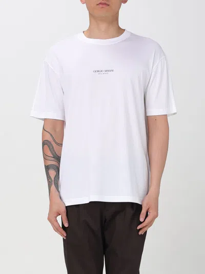 Giorgio Armani Logo Crew Neck T-shirt In White