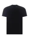 Giorgio Armani Classic Crew Neck T-shirt In Virgin Wool In Nero