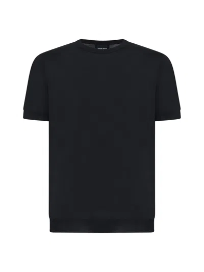GIORGIO ARMANI T-SHIRT IN BLACK SILK