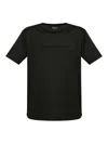 Giorgio Armani Official Store Pure Cotton Interlock T-shirt With Embroidered Logo In Black