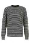 Giorgio Armani Embroidered Stretch Wool Blend Sweater In Printed