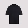 Giorgio Armani Mens Blue Navy Script Logo-embroidered Cotton-jersey T-shirt In Salute