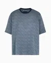 Giorgio Armani T-shirt Shirt In Chevron-print Silk In Patterned