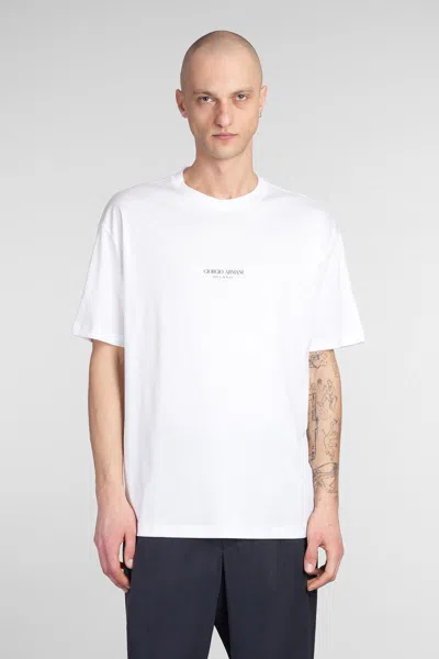 Giorgio Armani Logo Crew Neck T-shirt In White