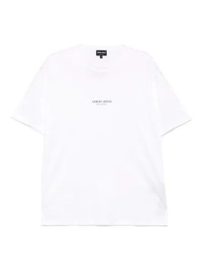 Giorgio Armani Logo Crew Neck T-shirt In White