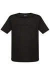 Giorgio Armani Official Store Pure Cotton Interlock T-shirt With Embroidered Logo In Black