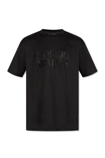 Giorgio Armani T-shirt With Logo In Black