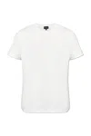 Giorgio Armani Logo Embroidered Crewneck T-shirt In White