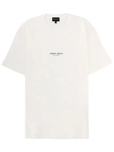 Giorgio Armani Men T-shirt With Logo In White