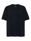Giorgio Armani Round Neck Short Sleeve T-shirt In Black
