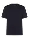 Giorgio Armani Navy Blue Viscose Blend T-shirt In Black