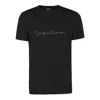 Giorgio Armani Mens Black Beauty Embroidered-logo Crewneck Cotton T-shirt In Black