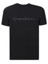 Giorgio Armani Mens Black Beauty Embroidered-logo Crewneck Cotton T-shirt In Black