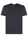 Giorgio Armani Blue Cotton T-shirt In Black