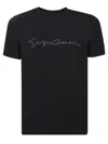Giorgio Armani Crew-neck Printed Short Sleeve T-shirt In Black