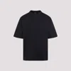 Giorgio Armani Mens Blue Navy Script Logo-embroidered Cotton-jersey T-shirt In Black