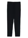 Giorgio Armani Tailored Black Cupro Pants With Elastic Waistband In Black
