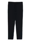 Giorgio Armani Tailored Black Cupro Pants With Elastic Waistband In Black