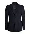 Giorgio Armani Blazer  Herringbone Single-breasted Jacket In Blue