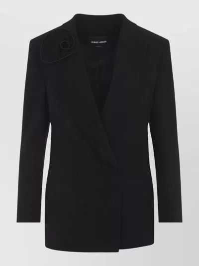 Giorgio Armani Tailored Blazer Button Detailing Long Sleeves In Black