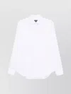 Giorgio Armani Tailored Cotton Shirt With Cuffed Sleeves And Curved Hem In White