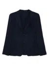 Giorgio Armani Tailored Cupro Jacket With Notched Lapel In Black