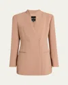 Giorgio Armani Tailored Double-breasted Silk Blazer In Solid Black