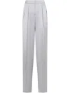 Giorgio Armani Tailored Grey Trousers With Concealed Fastening In Gray