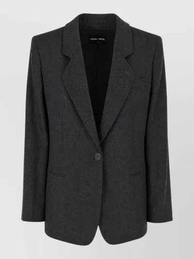 Giorgio Armani Tailored Jacket And Waistcoat Notch Lapel In Black