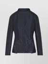 Giorgio Armani Tailored Jacket Sequin Embellishments In Blue