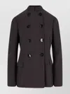 Giorgio Armani Tailored Jacket With Double-breasted Button Detailing In Brown