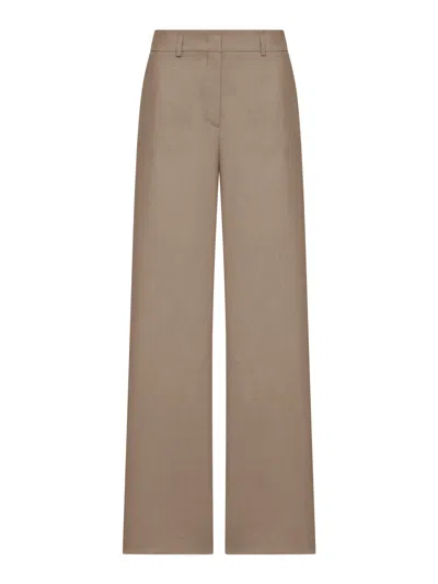 Giorgio Armani Tailored Linen Trousers In Brown