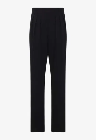 Giorgio Armani Tailored Pants With Front-pleats In Black