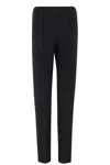 Giorgio Armani Tailored Stretch Viscose Pants With Pleated Detailing In Black