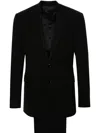 Giorgio Armani Twill Virgin-wool Suit In Black