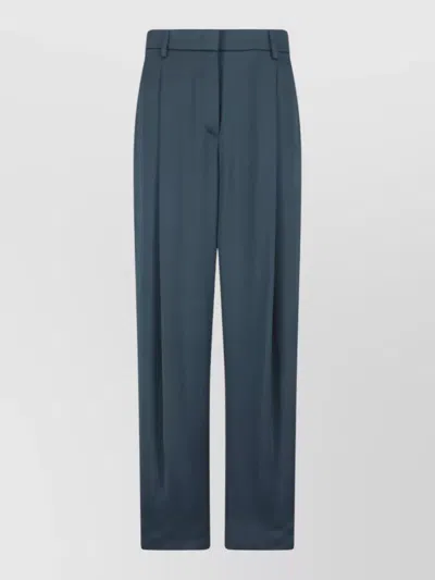 Giorgio Armani Tailored Trousers Pleated Front Belt Loops In Blue