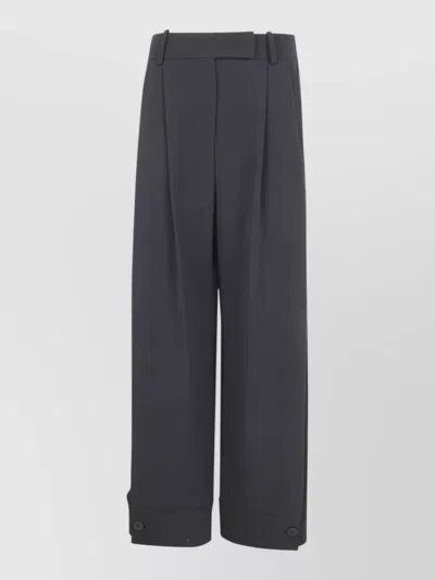 Giorgio Armani Tailored Trousers Wide Leg Belt Loops Pleats In Blue