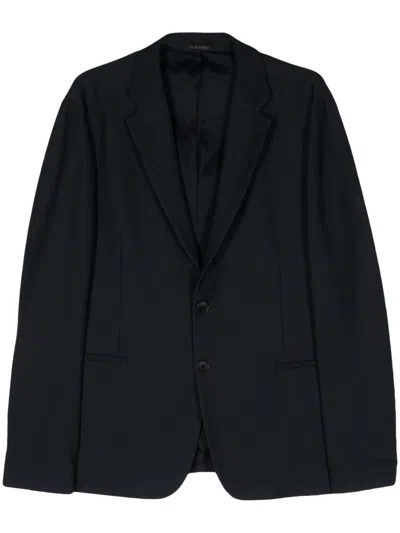 Giorgio Armani Tailored Two-button Blazer With Notch Lapel In Blue